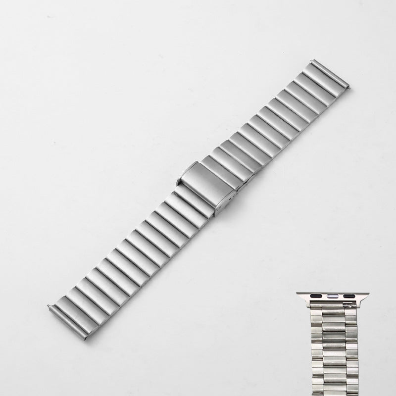 Bracelet de montre intelligente en bambou et acier inoxydable